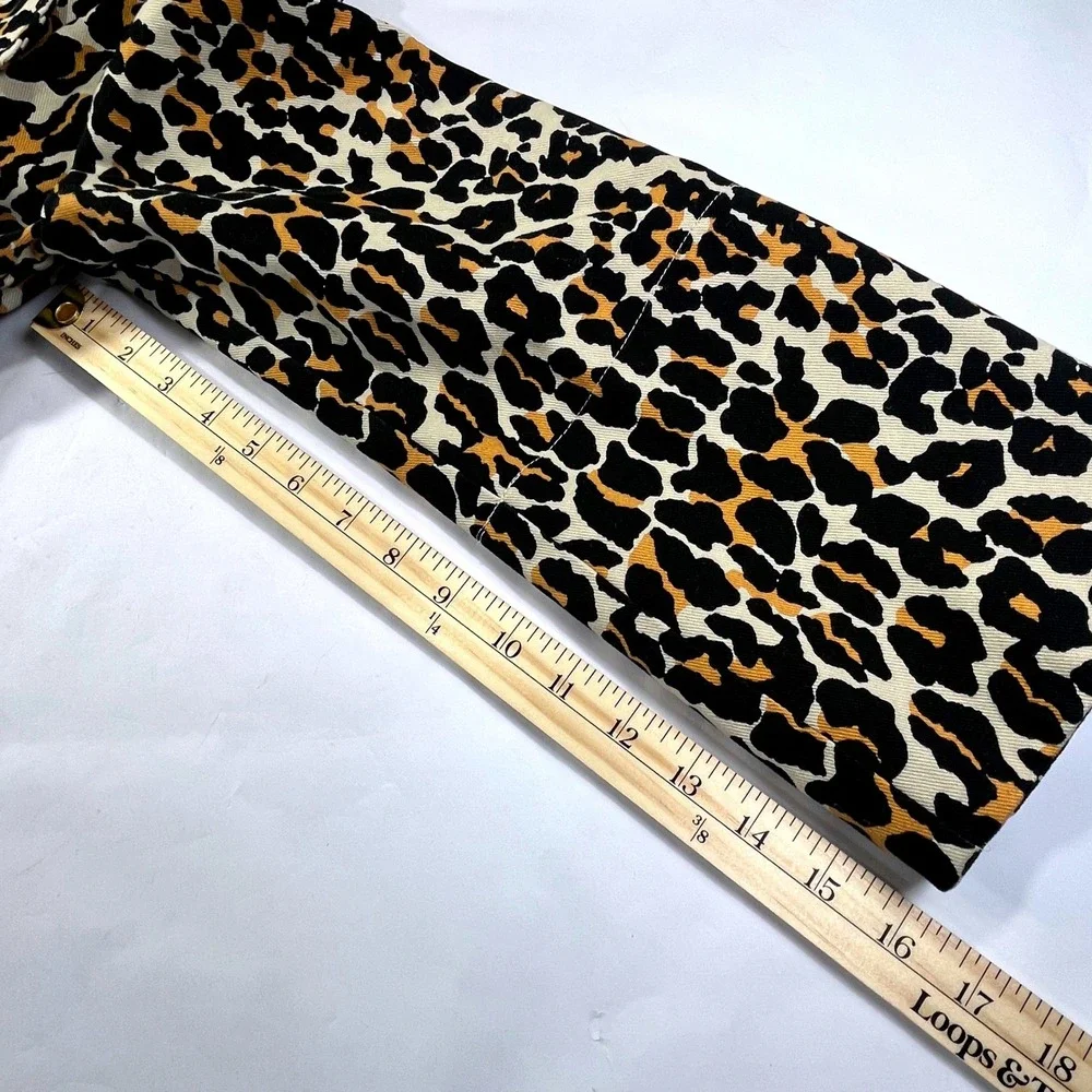 NEW YORK & COMPANY Cheetah Print Blazer Womens M Button Front‎ Pockets Jacket
